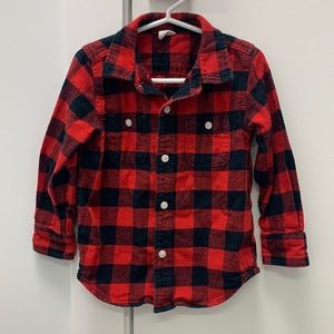 Baby Gap black and red checked button down shirt - size 3T